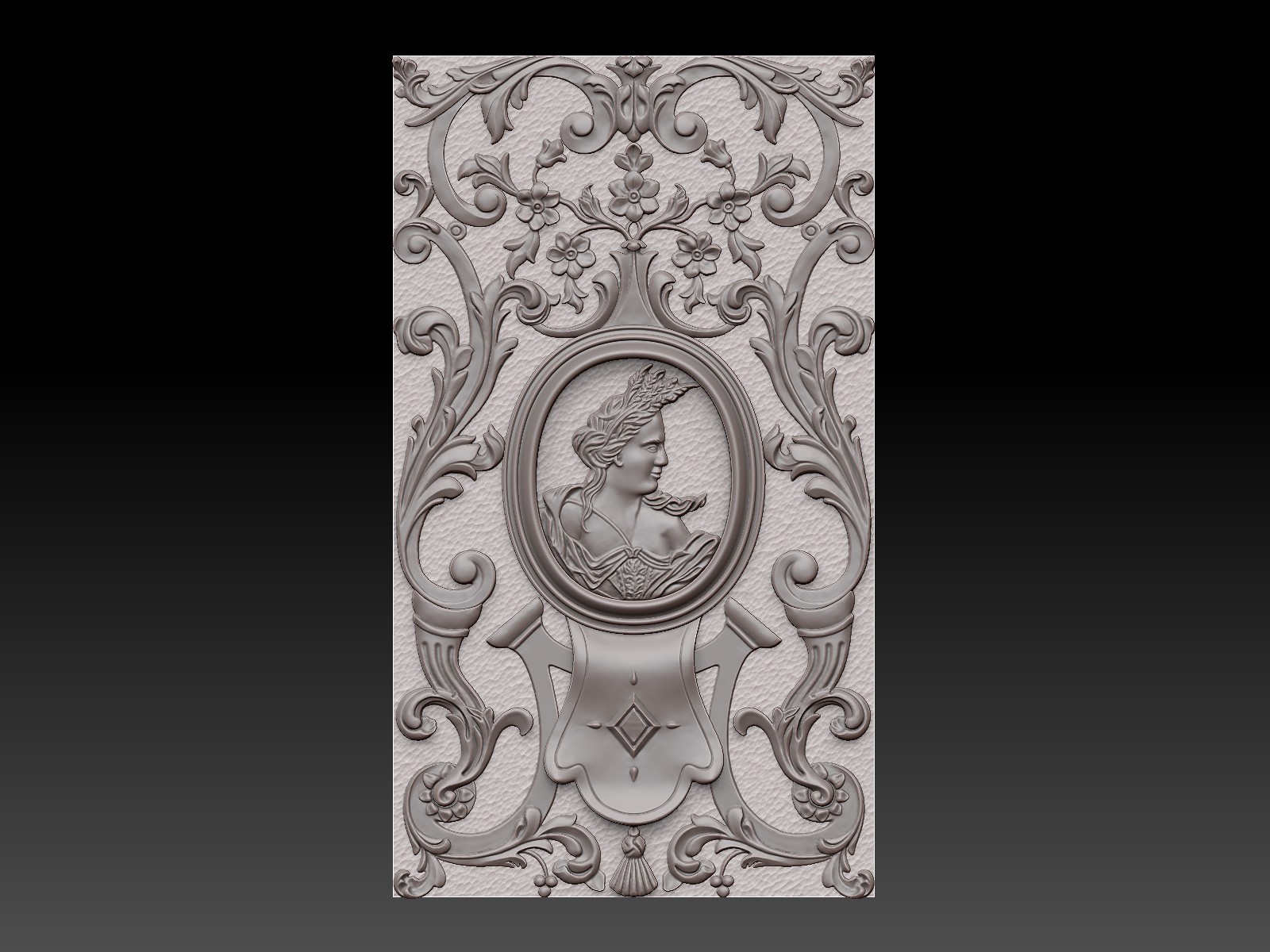 Decorative Panel with Portraits. 3D Sculpting for Production.
